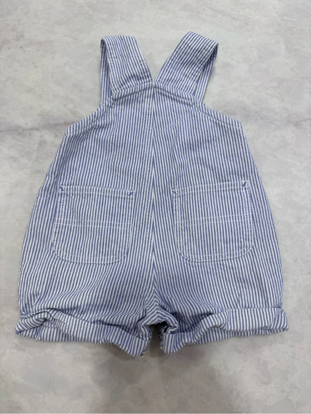 Carhartt Purple & White Striped Baby Short Overalls - Picture 2 of 4